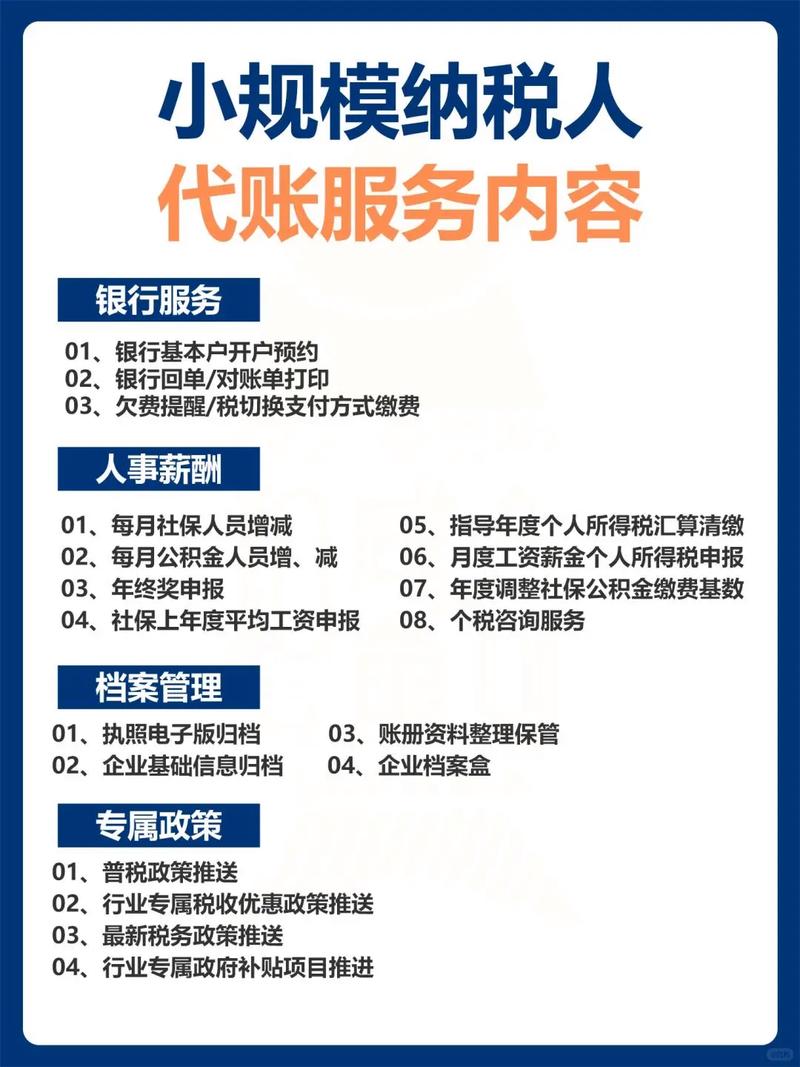 小规模纳税人代理记账服务内容#营业执照办理 #干货分享 #每